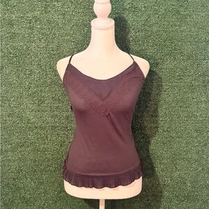 American Eagle Outfitters Black Camisole with Lace Trim